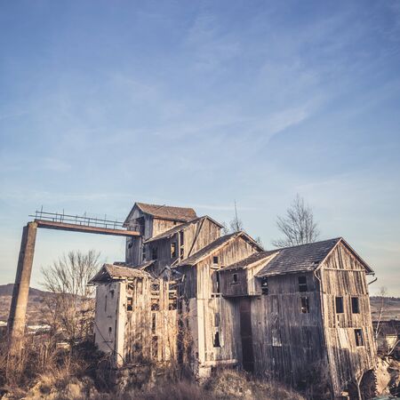 old wooden industrial building in Germanyの写真素材