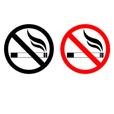 no smoking sign icon black color isolated on white background. EPS 10 vectorのイラスト素材