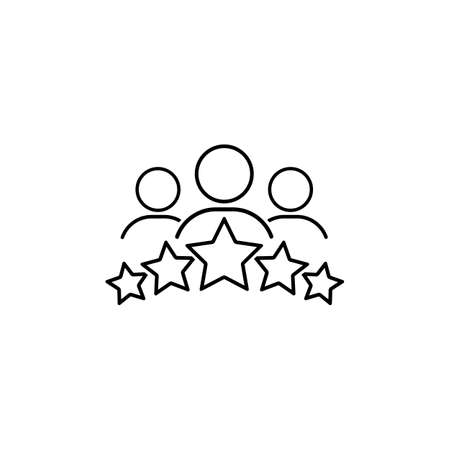 Product ratings five stars, quality rating, feedback, premium icon flat logo in black on isolated white background. EPS 10 vector.のイラスト素材