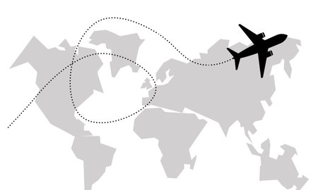 Travel and aircraft, plane icon in black simple design on an isolated background. EPS 10 vector.