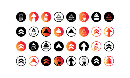Swipe up icon, arrow up. Button in social media concept. Vector on isolated white background. EPS 10のイラスト素材