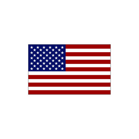 Flag of USA, America or Independence day icon flat style on an isolated white background. EPS 10 vector.のイラスト素材