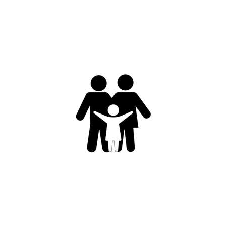 Family icon in black simple design on an isolated background. EPS 10 vector.のイラスト素材