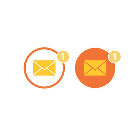 New message, notification, email, amail, chat or letter icon flat in simple design on an isolated background.のイラスト素材