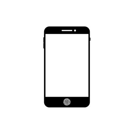 Smart phone or mobile phone icon in black for web, mobile on isolated white background.のイラスト素材