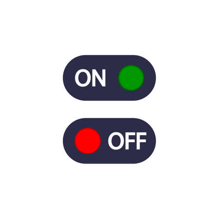 On Off toggle switch buttons icon on isolated white background. EPS 10 vectorのイラスト素材