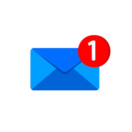 New message, notification, email, amail, chat or letter icon flat in on isolated background. EPS 10 vector.のイラスト素材