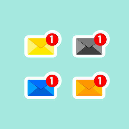 New message, notification, email, amail, chat or letter icon flat in on isolated background. EPS 10 vector.のイラスト素材