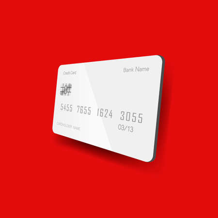 White credit or debit card icon flat on isolated background. EPS 10 vector. Payment conceptのイラスト素材