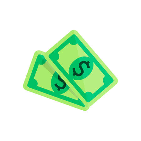Money, banknote or dollar bill icon flat on isolated white background. EPS 10 vectorのイラスト素材