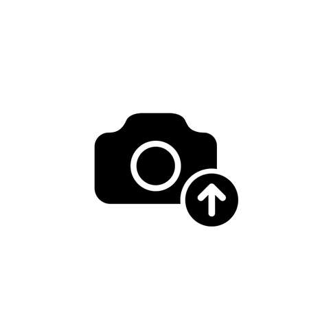 Camera, photo upload icon on isolated white background. Eps 10 vectorのイラスト素材
