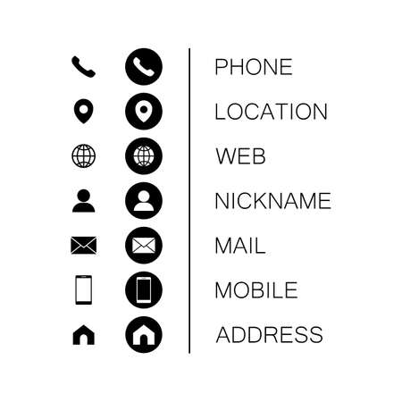 Set of web icons for business cards, finance and communication. Vector on isolated white background. Eps 10のイラスト素材