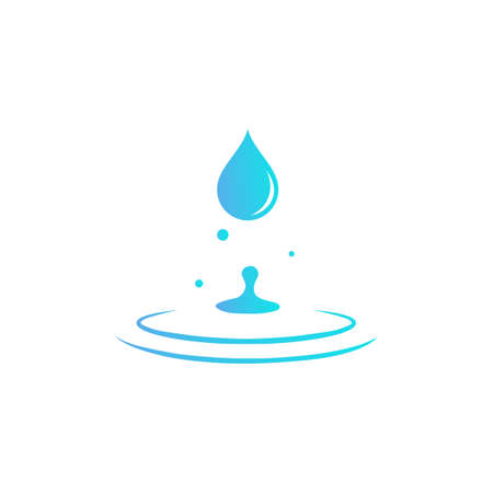 Water drop icon flat. Splash symbol. Vector on isolated white background. Eps 10のイラスト素材