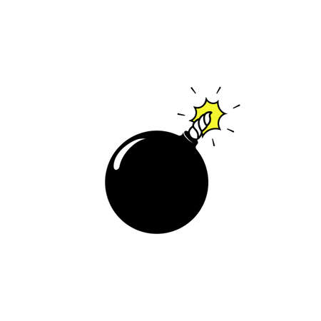 Bomb cartoon icon flat. Vector on isolated white background. Eps 10のイラスト素材
