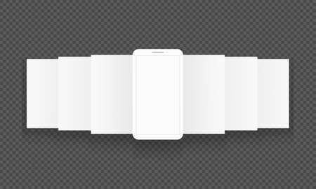 Modern mobile phone mockup with blank app screens. Vector on isolated background. Eps 10のイラスト素材
