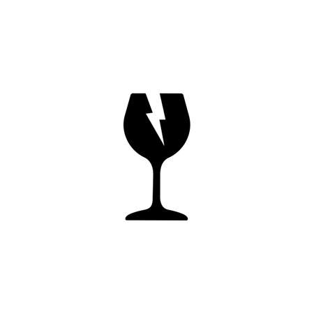 Fragile icon. Glass symbol warning sing. Vector on isolated white background. Eps 10のイラスト素材