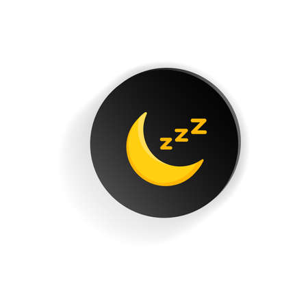 Moon. Sleep button flat icon isolated on white backgroundのイラスト素材