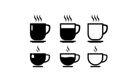 Coffee cup icon set. Vector on isolated white background. EPS 10のイラスト素材