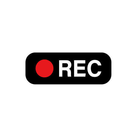 Recording sign icon. Rec button. Vector on isolated white backgroundのイラスト素材