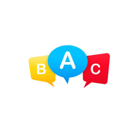 ABC letter icon. Preschool language learning concept. Vector on isolated white backgroundのイラスト素材