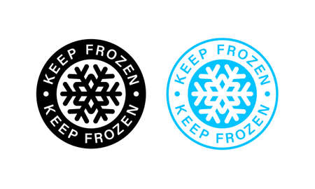 Keep frozen label. Vector on isolated white backgroundのイラスト素材