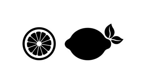 Lemon, lime icon. Fruit element. Citrus. Vector on isolated white backgroundのイラスト素材