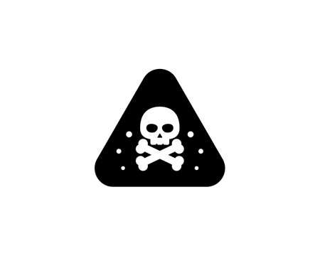 Danger sign with skull bones. Caution hazard icon. Vector on isolated white backgroundのイラスト素材