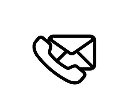 Envelope with phone. Email, Message line icon. Communication. Vector on isolated white background. EPS 10.のイラスト素材