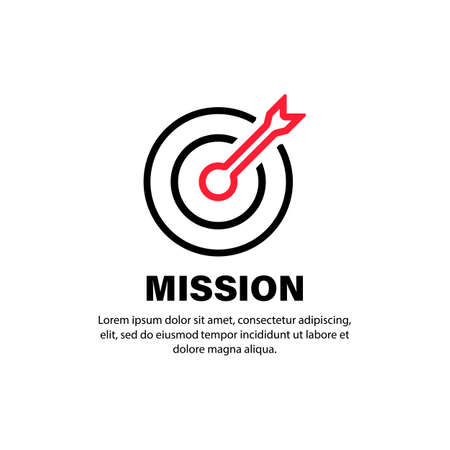 Mission sign. Goal icon. Target. business concept. Vector on isolated white background.  .のイラスト素材