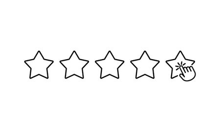 Giving five stars rating line icon. Vector on isolated white background. EPS 10.のイラスト素材