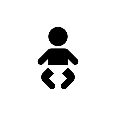 Baby icon. Diaper wearing child sign. Vector on isolated white background.のイラスト素材