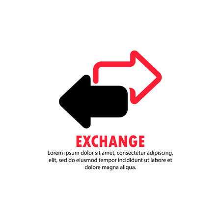 Exchange icon. Black direction arrows for transfer, sync, migration data.のイラスト素材