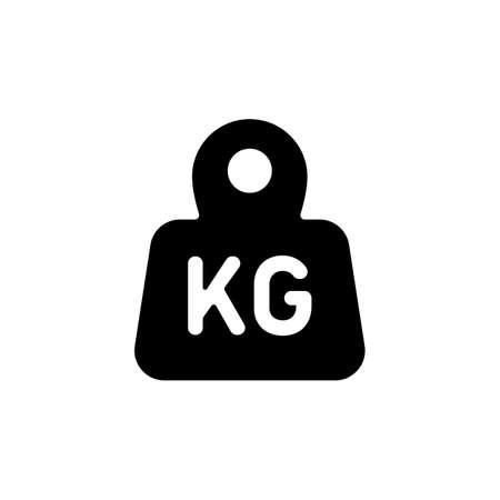 Weight kilogram icon in black. Vector on isolated white background.のイラスト素材