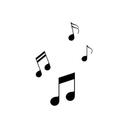 Musical notes icon set in black. Sound. Melody. Vector on isolated white background.のイラスト素材