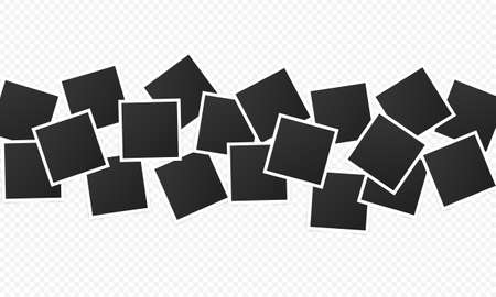 Blank of photo frame icon set. Photo cards with space for your image. Picture.のイラスト素材