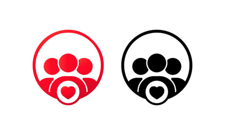 Group of people working. Teamwork icon. Heart group. Vector on isolated white background.