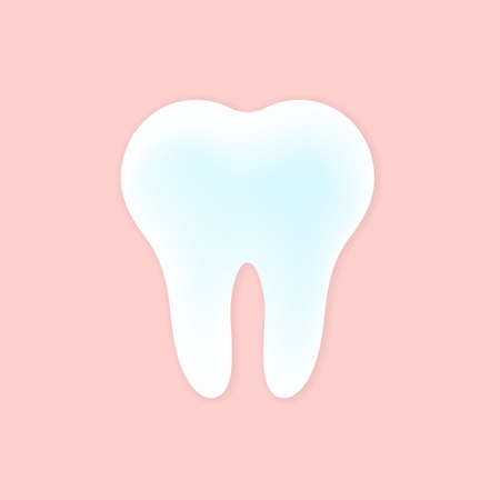 Tooth whitening and protection. Healthy tooth icon. Oral dental hygiene. Teeth care. Flat design.のイラスト素材