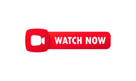 Watch now button. Button for web site, ui, media player, banner and app template. Vector on isolated white background. EPS 10のイラスト素材