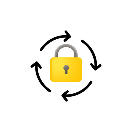 Lock reload icon. Rotation arrows with lock outline icon. Update password. Vector on isolated white...