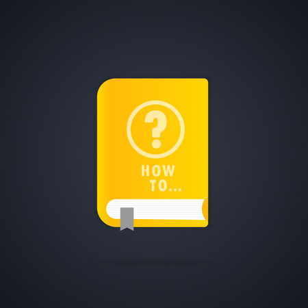 Guide book how to. User Guide book icon. Flat vector illustrationのイラスト素材