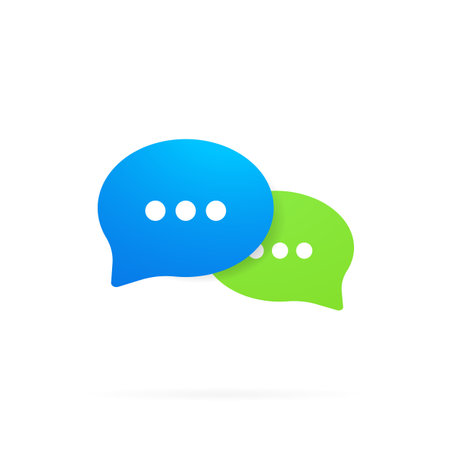 Message icon in flat design. Communication. Conversation sign. Chat.のイラスト素材
