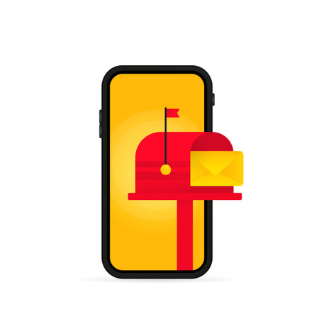 Mail box in smartphone screen icon.のイラスト素材