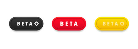 Beta button set. Vector on isolated white background. EPS 10.