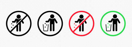 Do not litter icon. Keep area clean concept.のイラスト素材