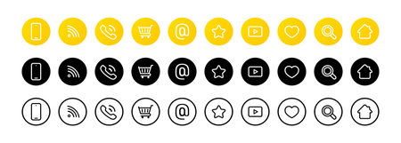 Communication line icon. Web symbol. Social network icon set. Vector EPS 10のイラスト素材