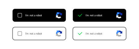 Captcha icon. I am not a robot. Vector computer code. I m not a robot button. Vector web button. Stock vector Illustration for website or application.のイラスト素材