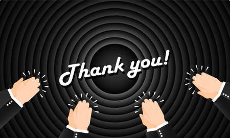 Thank you. Hands clapping ovation. Crowd ovation. Human hands clapping. Applause hands. Vector illustration in flat style.の写真素材