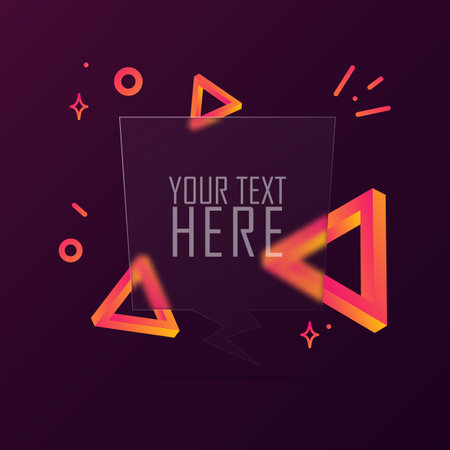 Speech bubble banner with blank text. Glassmorphism style. For business, marketing and advertising. Vector on isolated background.のイラスト素材
