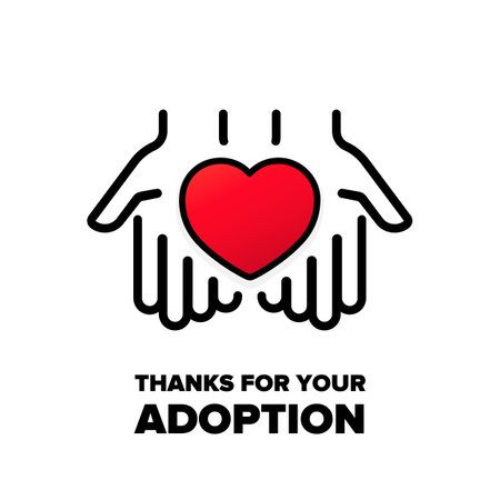 Thanks for your adoption banner vector. Foster family concept. child adoption. Vector EPS 10. Isolated on white background.のイラスト素材