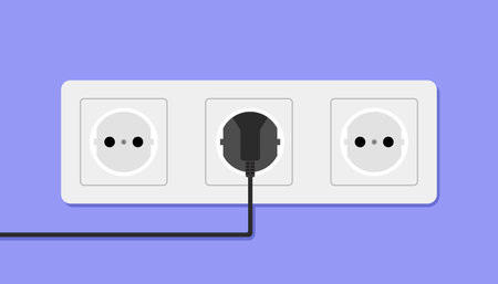plug socket icon. connection. Electricity. Vector on isolated background. EPS 10.のイラスト素材